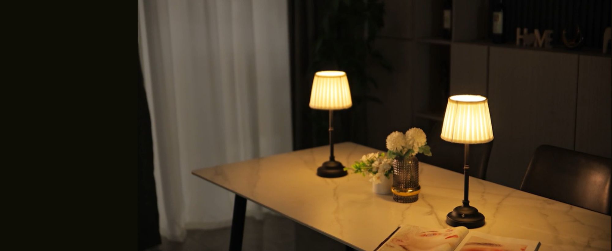 2erTragbare kabellose Schreibtischlampe, 5000 mAh, USB-Aufladung, stufenlose LED-Dimmung, Nachttischlampe, geeignet Schlafzimmer, Wohnzimmer，Esszimmer