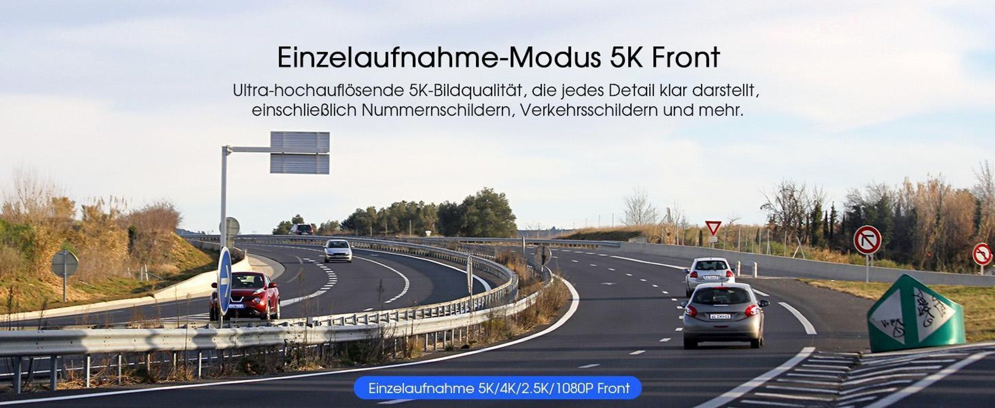 3-Kanal-Dashcam, 4K+1080P+1080P Dashcam Auto Vorne Innen Hinten mit 64GB SD Karte