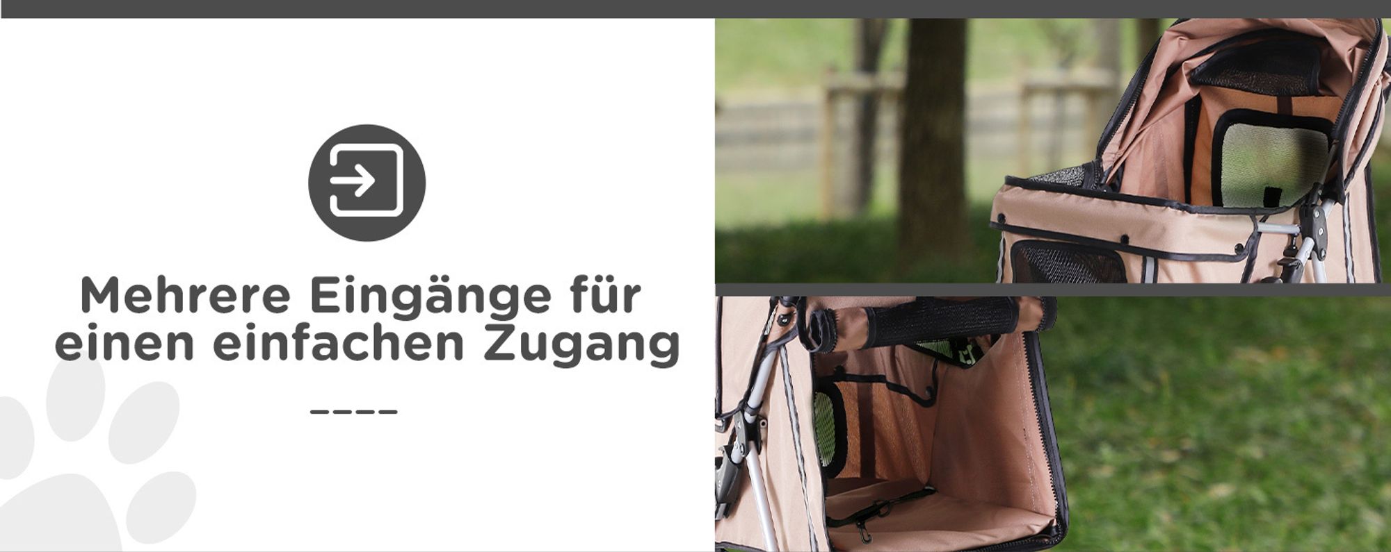 PawHut Hundewagen Hundebuggy Pet Stroller Hunde Buggy mit 4 Rolle in 4 Farben