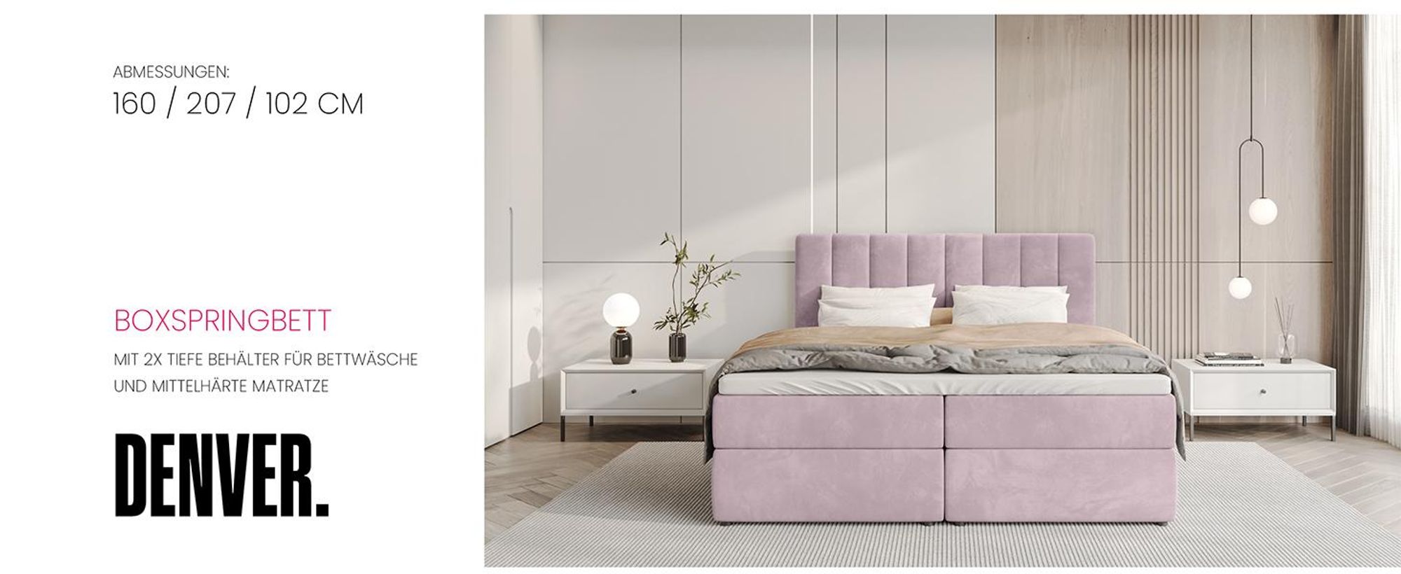 BroMARKT Boxspringbett DENVER mit 2 Bettkasten, Bonell-Matratze, Polsterbett, Bett (Beige, Cosmic 10, 160 x 200 cm)