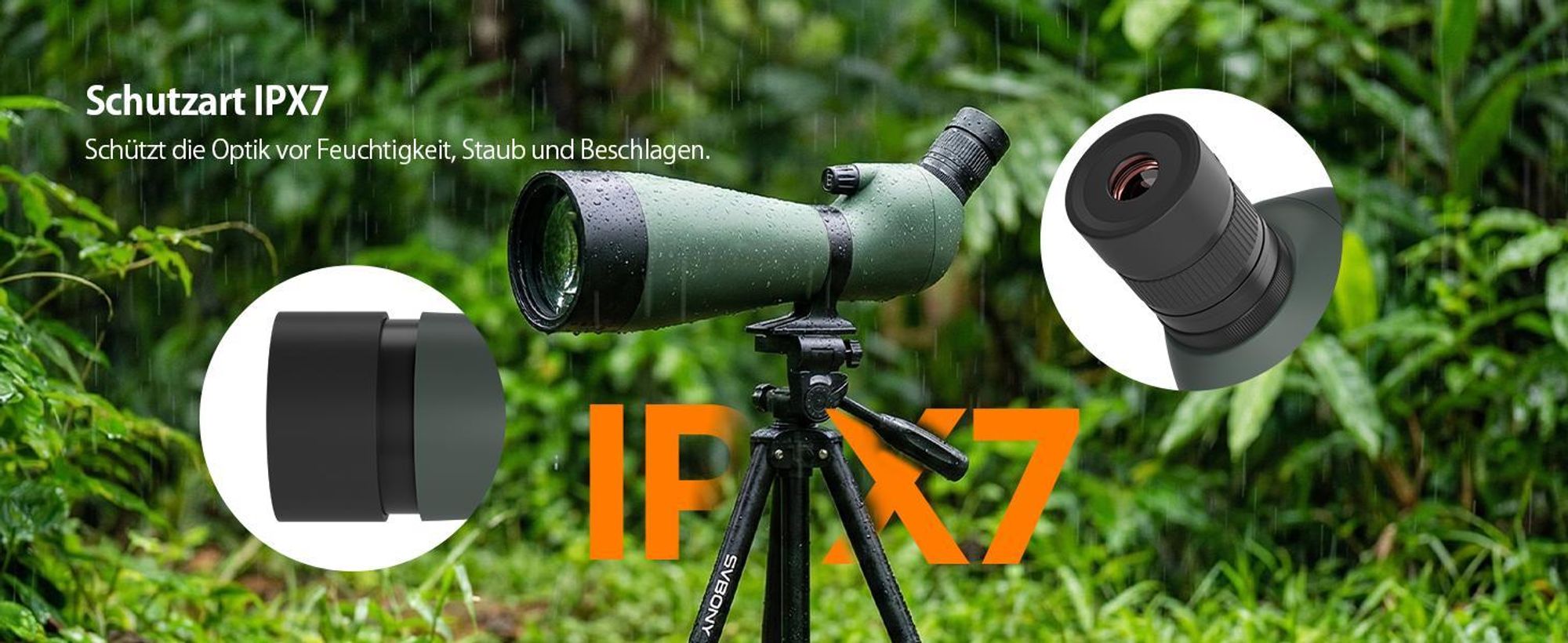 Svbony SV28 25-75x100mm Spektiv, mit Kamerastativ und Handy Adapter, H-K9L Porro Prisma FMC, für Schießsportarten, Vogelbeobachtung, Wildtiere