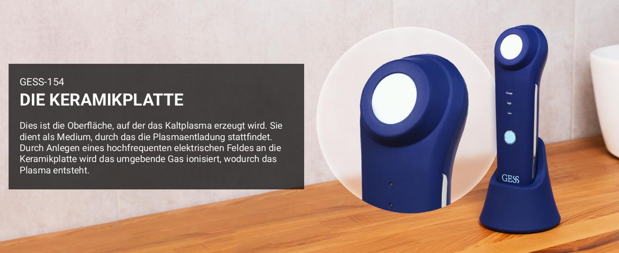 GESS Plasma Kaltplasma Hochfrequenzgerät – Anti-Falten, Akne, RF Lift & Ultraschall