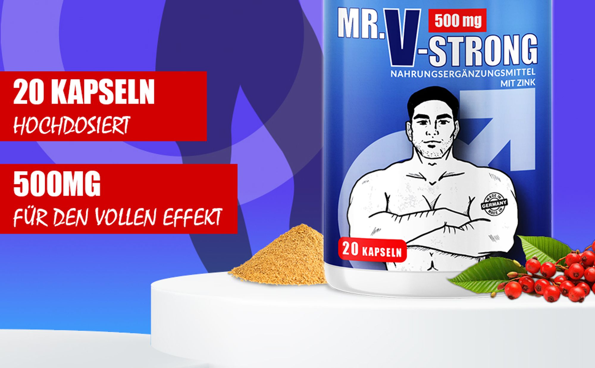 Saint Nutrition ® Mr. V Kapseln – für Männer – für den abenteuerlustigen Mann – mehr Spaß zu zweit – für Ihr Liebesleben – Potenz steigernd