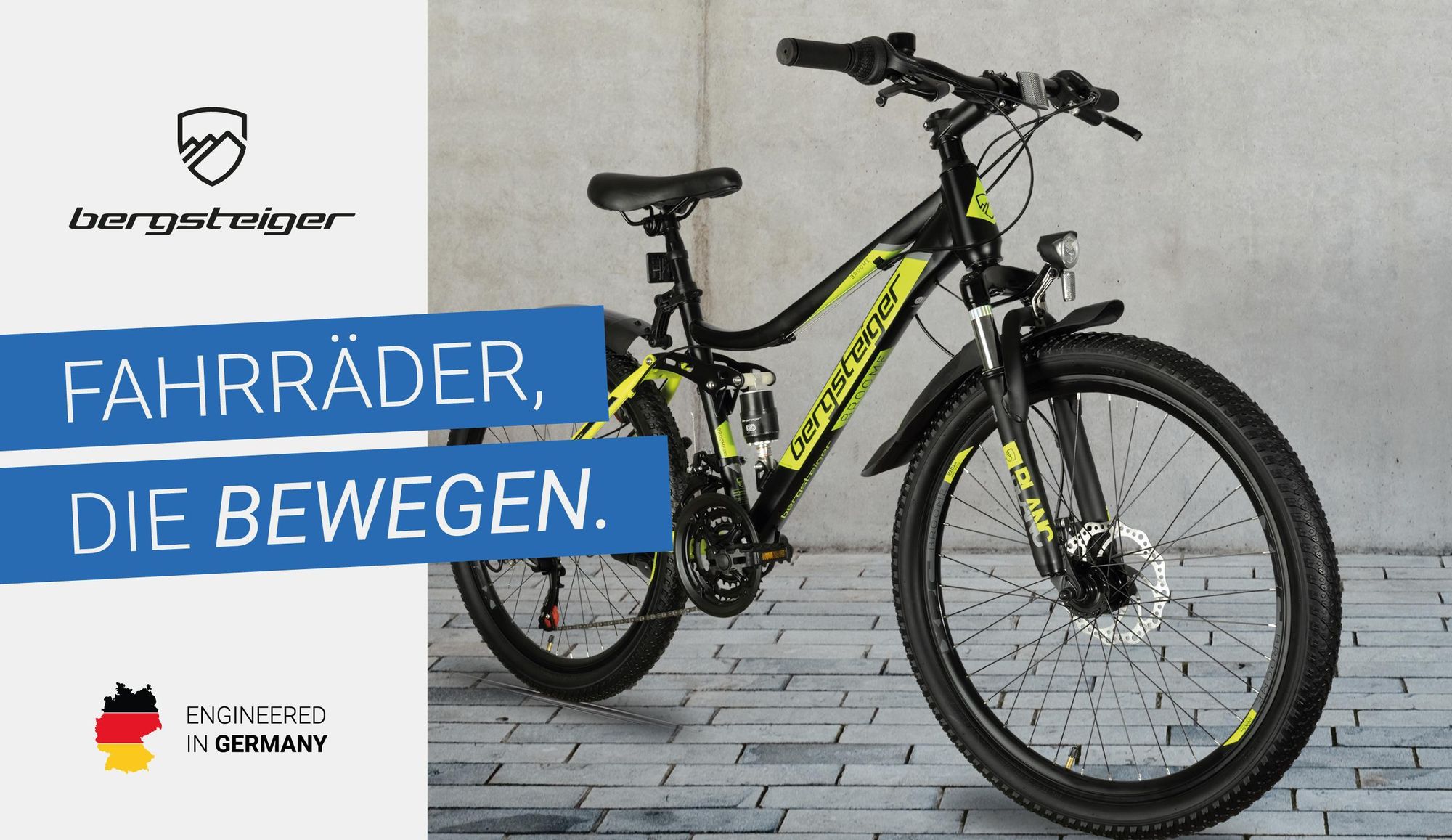 Bergsteiger Broome 26 Zoll Kinderfahrrad, Shimano 21 Gang-Schaltung, StVZO, Mountainbike mit Vollfederung, Scheibenbremsen & Dynamo-Licht, geeignet für 8, 9, 10, 11, 12, 13 Jahre, Jungen-Fahrrad & Mädchen-Fahrrad