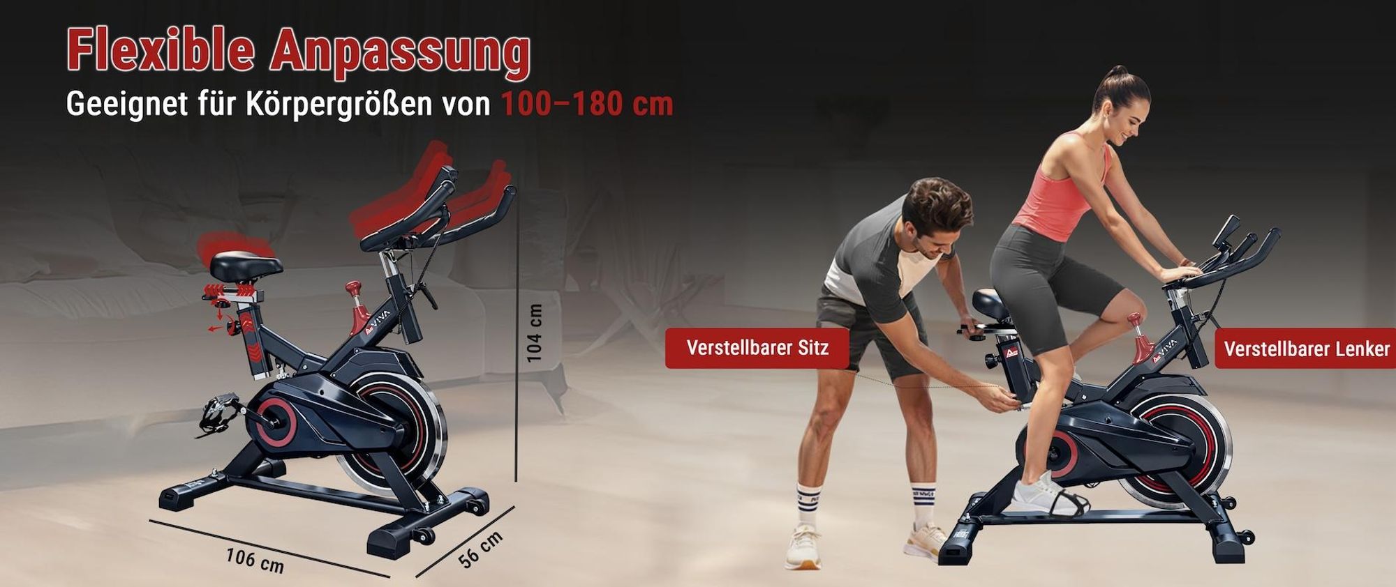 AsVIVA S11 Indoor-Cycle Speedbike, leise, stufenlos, mit Handpulssensor