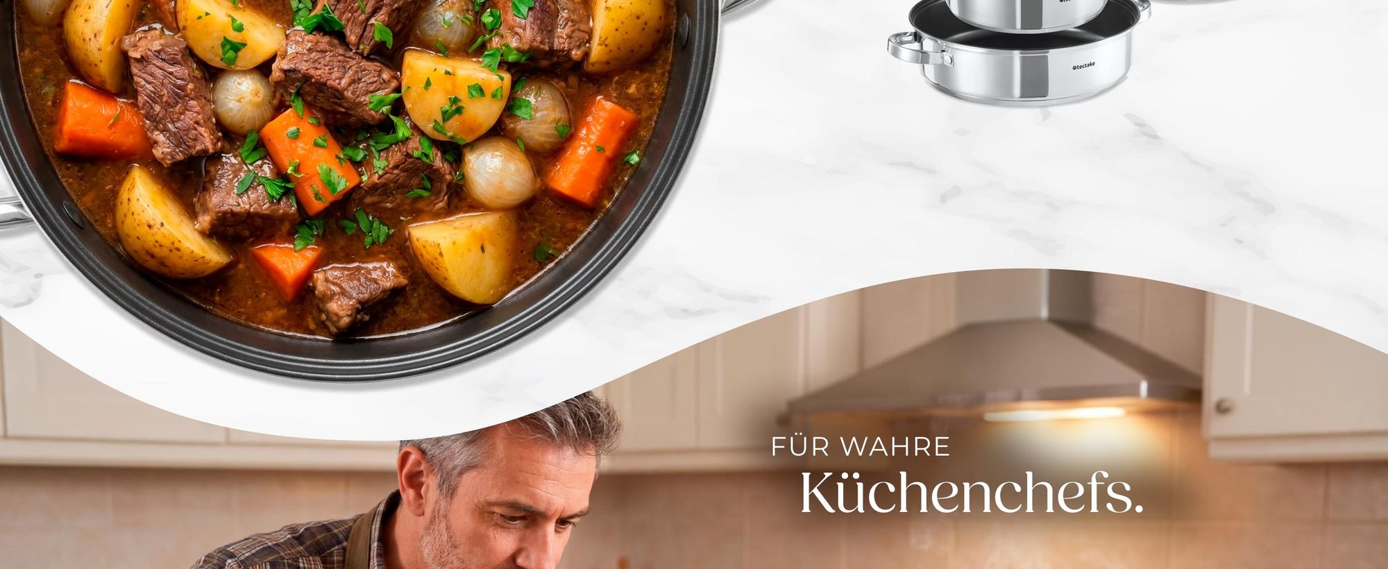 tectake® Kochtopfset Turin 15-teilig, aus Edelstahl, für Induktion geeignet integrierte Messskala in den Töpfen