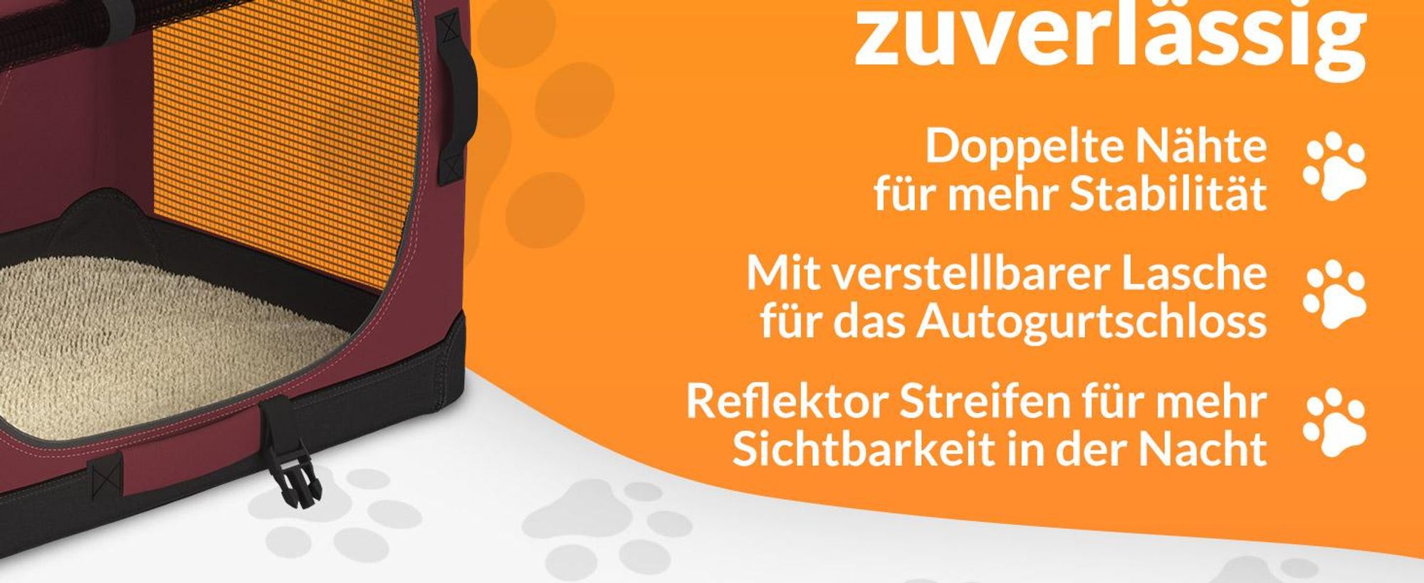 CADOCA® Hundebox Faltbar 60x42x44cm inkl. Trinknapf