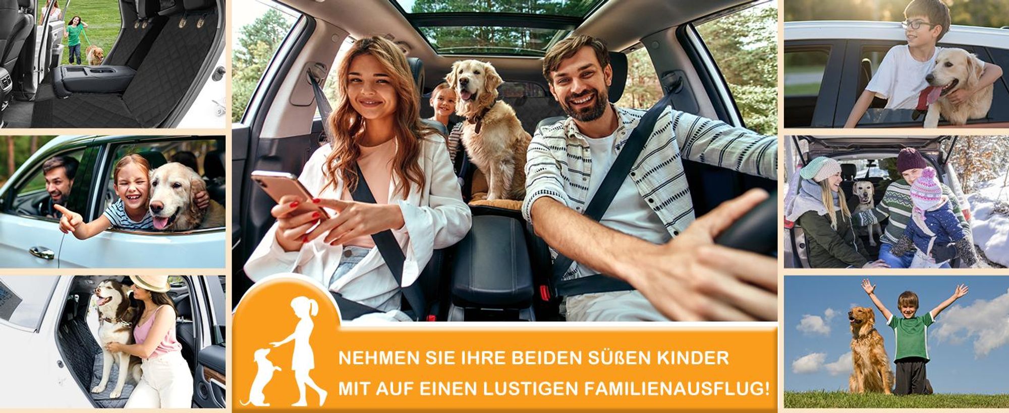 Hundedecke Auto Rückbank, Hundedecke Auto, Autoschondecke, Rücksitz und Kofferraum Hund Katze, Wasserdichter kratzfester Rücksitzbezug, rutschfeste