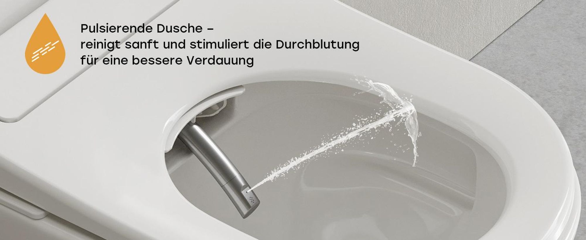 HOROW Intelligent Dusch-WC Hänge WC mit Bidet Funktion Spülrandlos Japanische Toilette WC, Instellbarem Wasserdruck, Damenpflege, Nachtlicht