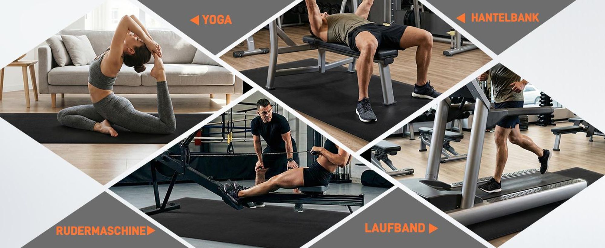LEADZM Laufmatte Bodenschutzmatte aus PVC 0,6mm Dicke Unterleg und Schutzmatte für Fitness & Sportgeräte - 230x100cm Fitnessmatte Bodenmatte