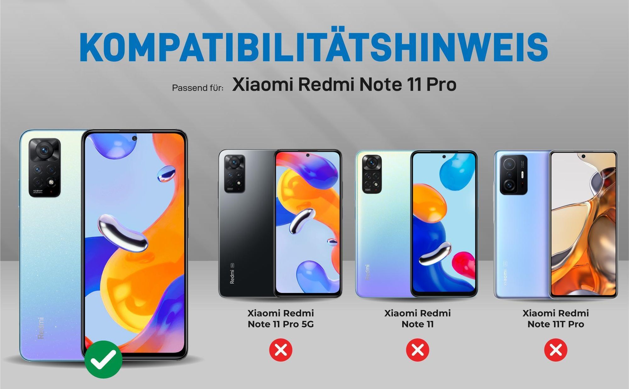 Kompatibilitätshinweise Hülle für Xiaomi Redmi Note 11 Pro