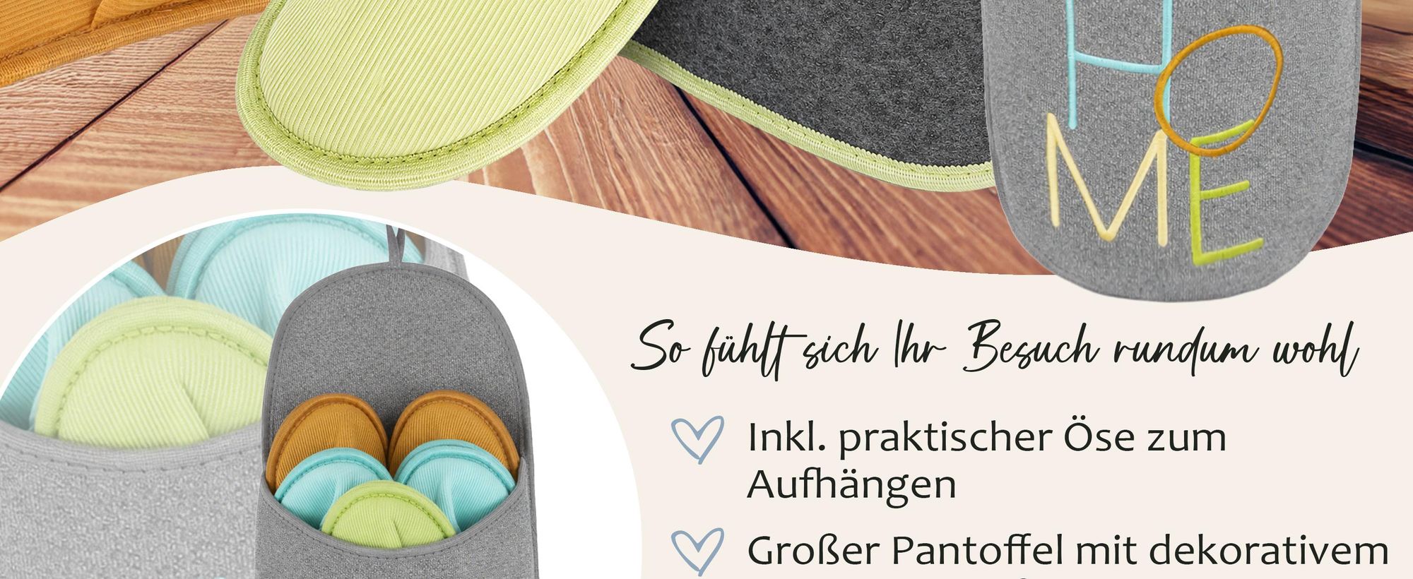 ONVAYA® Premium Gästehausschuhe Set Waschbare Gästepantoffeln Rutschfest Hausschuhe Guest Slipper Besucherhausschuhe Uni