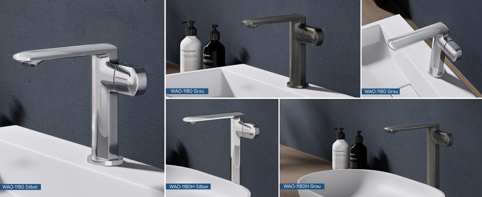 doporro Wasserhahn Bad Waschtischarmatur mit Auslaufhöhe 156mm Vollmessing-Körper Mischbatterie für Waschbecken Armaturen Badarmatur Silber 1180