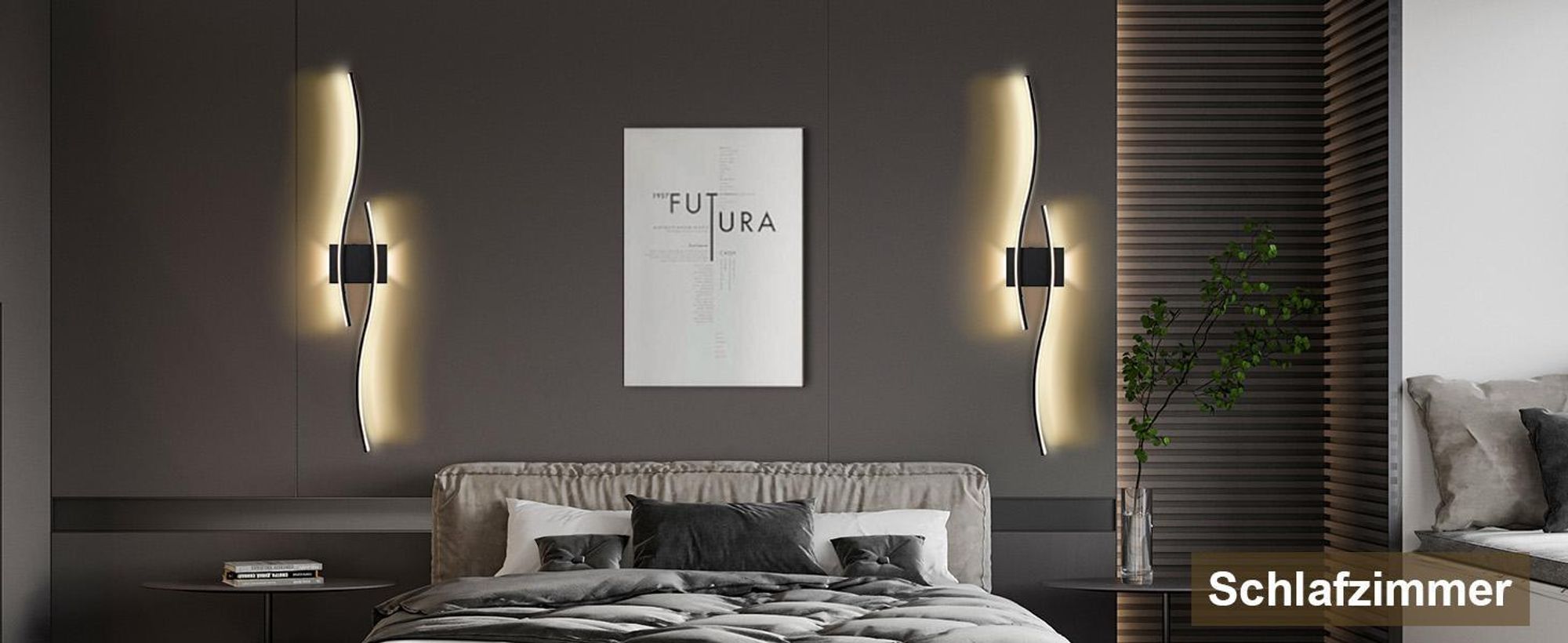 LED Wandleuchte Innen Modern Dimmbar 3 Farbtemperaturen Wiederaufladbar Wandlampe mit Fernbedienung