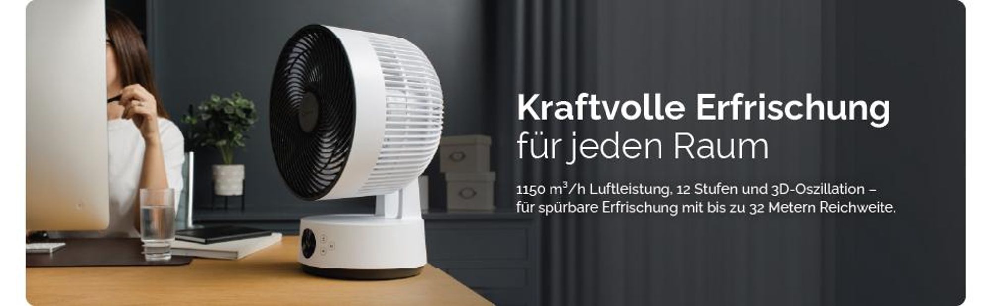 Sefte 10 Tischventilator (weiß/schwarz)