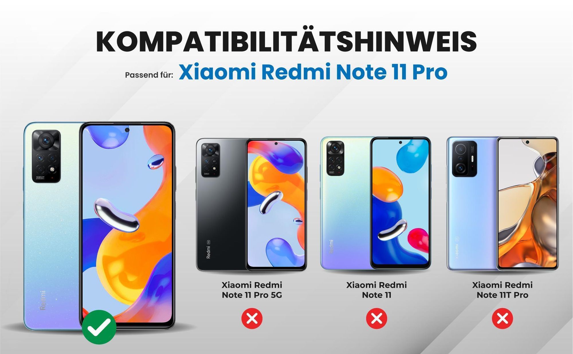 Kompatibilitätshinweise Hülle für Xiaomi Redmi Note 11 Pro