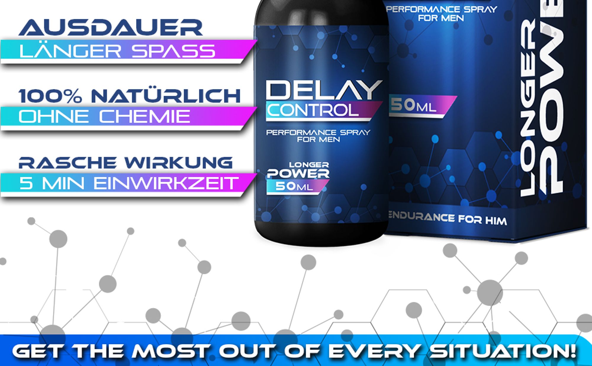 Adema Natural® Delay Control - Verzögerungsspray – mit Sofortwirkung – Delay Spray - längerer Sеx – Verzögerung der Ejakulation - mehr Potenz