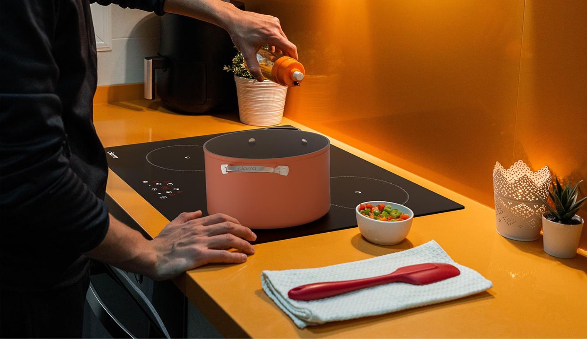 CIARRA Table de cuisson à induction 4 zones encastrable 6000 watts VM4BIH-F