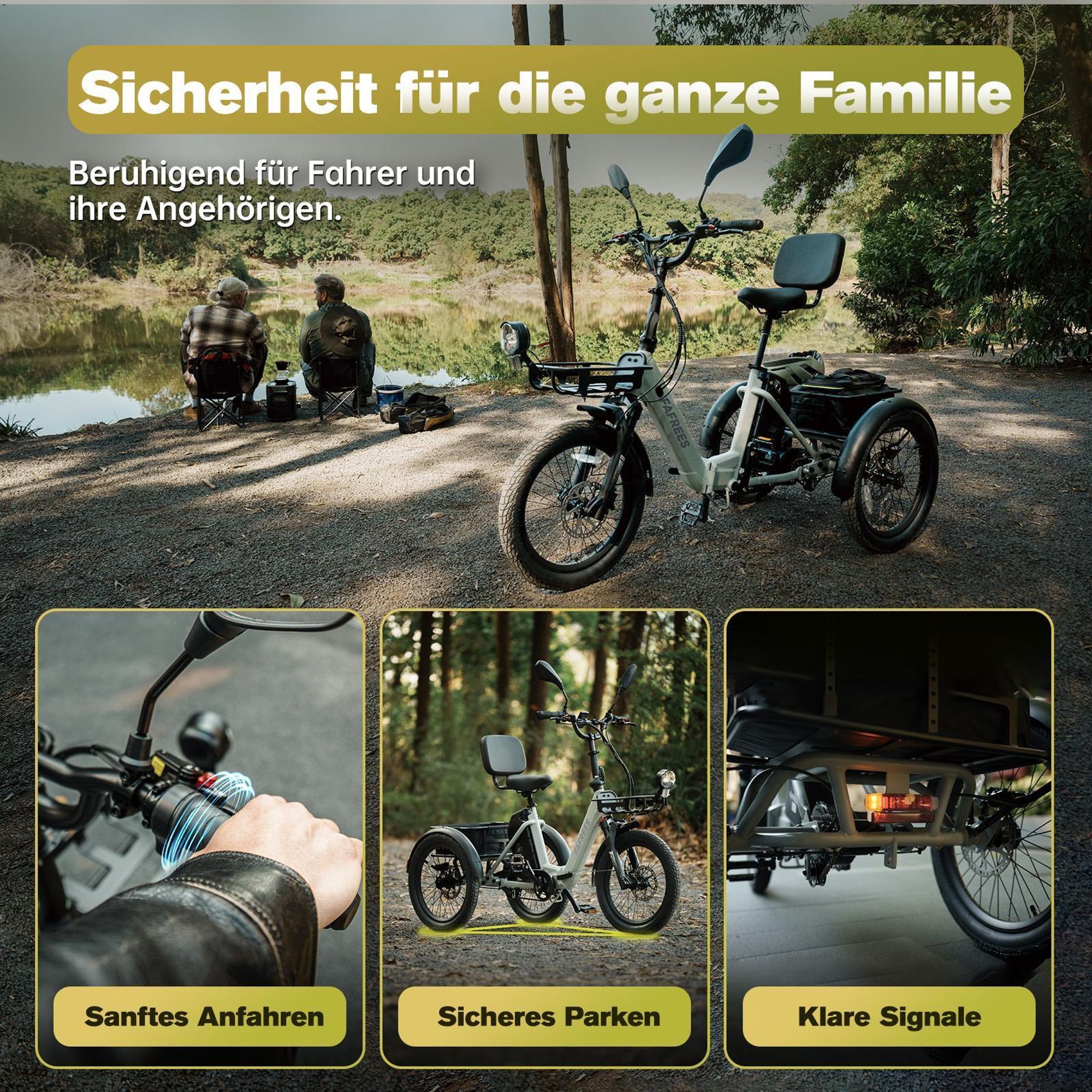 Elektrofahrrad FAFREES F20 Mate II - Motor 250W Akku 48V25AH 20" Reifen Hydraulische Scheibenbremse - Olivgrün