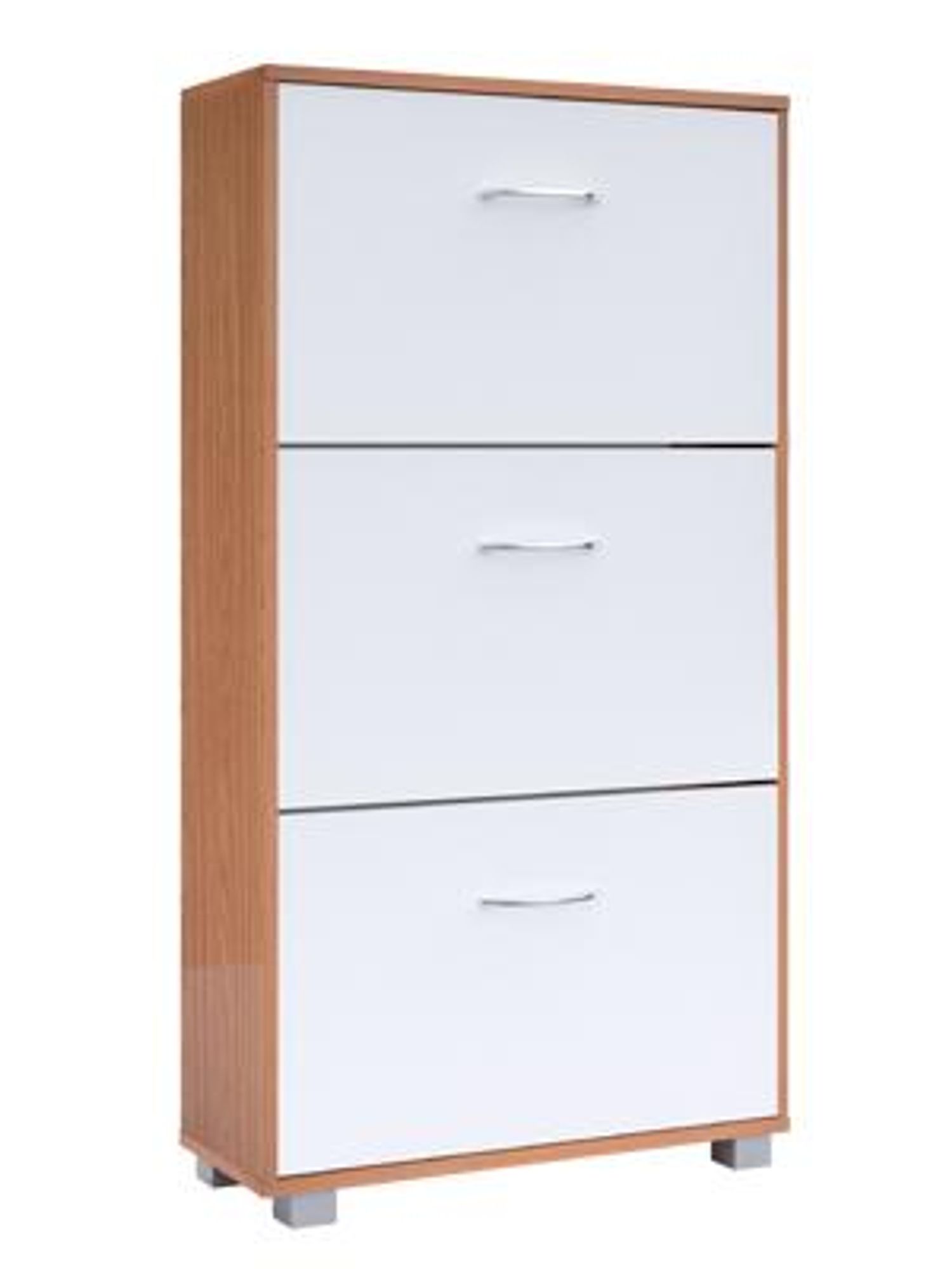 CASARIA Schuhschrank schmal für 18 Paar Schuhe, Buche-Weiß