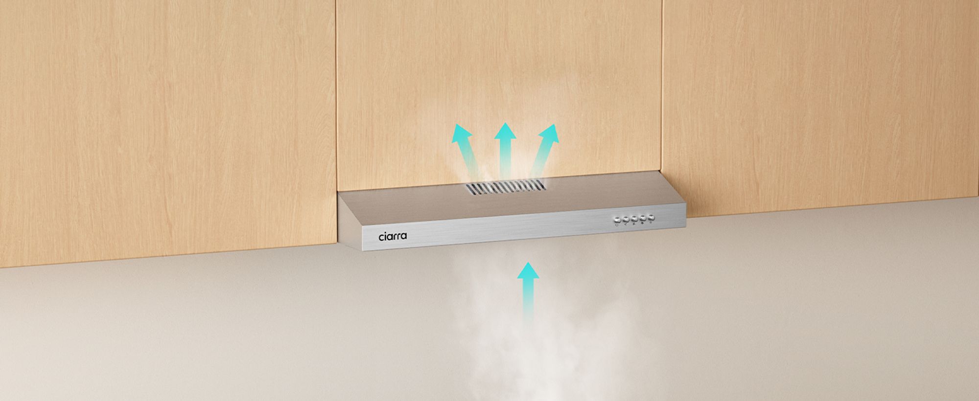 CIARRA Dunstabzugshaube 60cm Unterbauhaube Unterbau Abzugshaube Umlufthaube 220 m³/h VM6903DS