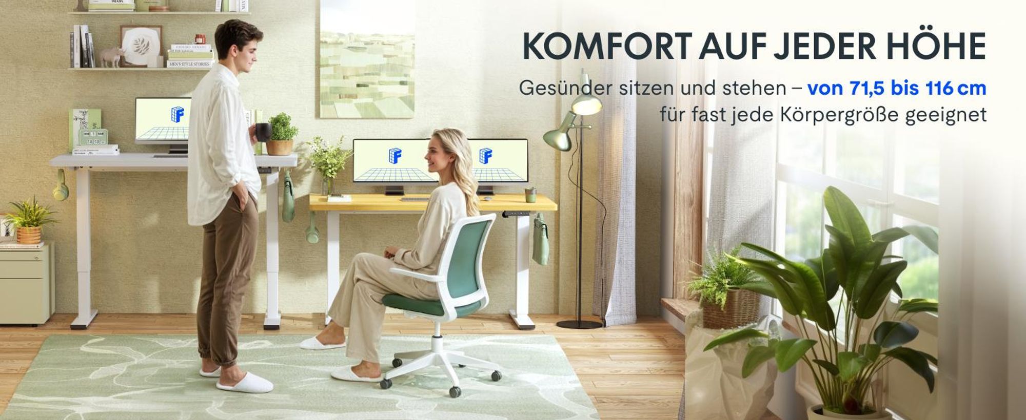 FlexiSpot EN1 Höhenverstellbarer Schreibtisch Gestell mit 2 Haken und Höhenmemory-Funktion&LED-Höhenanzeige, Elektrisch Tischbeine (Weiß)