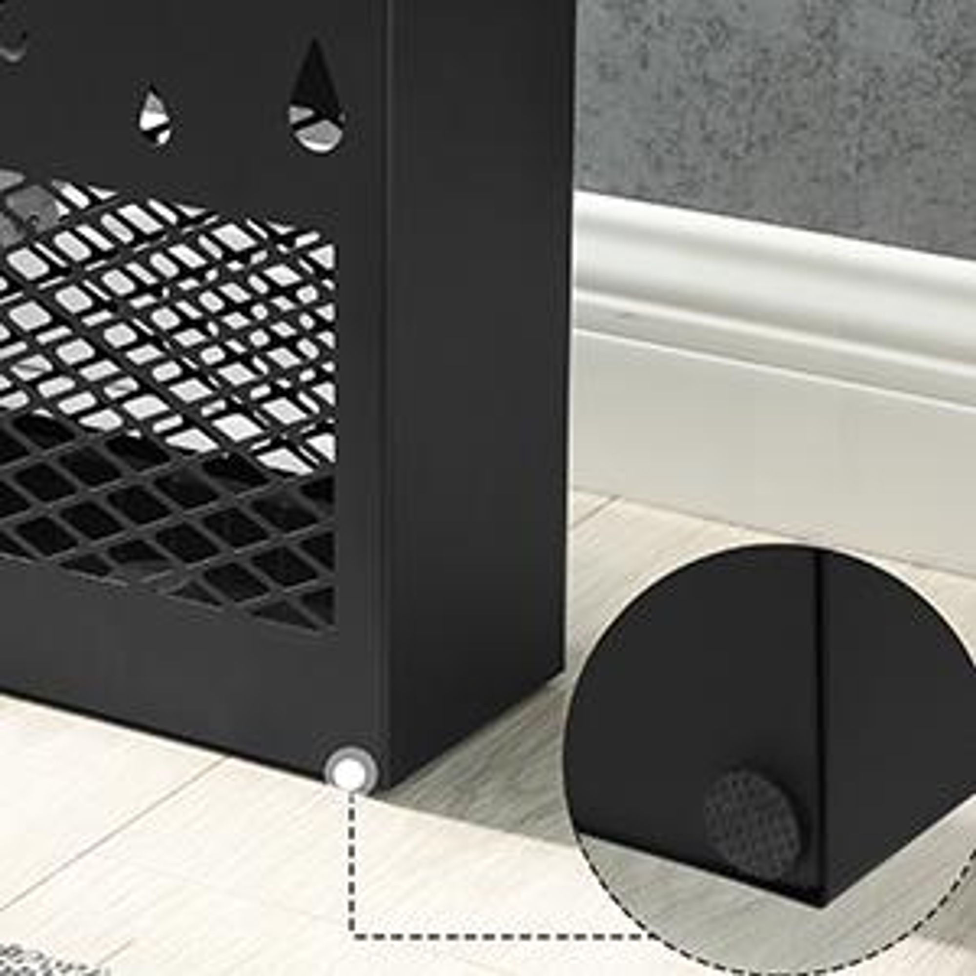 SONGMICS Regenschirmständer aus Metall, Schirmständer, rechteckig, mit einer herausnehmbaren Wasserauffangschale, 4 Haken, Cutout-Design