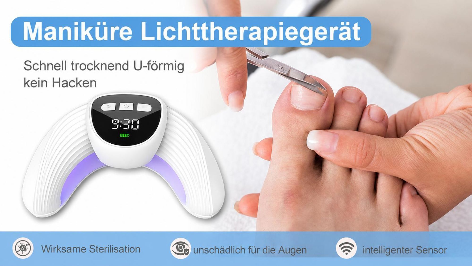 Nagelpilz Laser Gerät,22LED Aufladbar Nagelpilz Laser Behandlungsgerät,22LED 470-930mmHocheffizientes Nagelpilz Kaltlasertherapie für Finger &Fußnägel