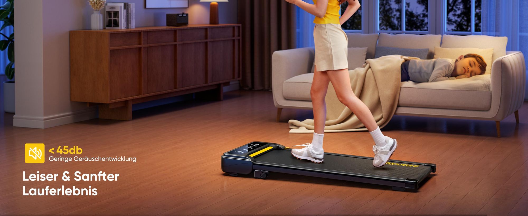 Toputure TP3 Laufband für Zuhause mit Neigung, 1-10 km/h Walking pad, Elektrisches Laufband mit Steigung, 2.5HP Walking Machine, Fernbedienung/App