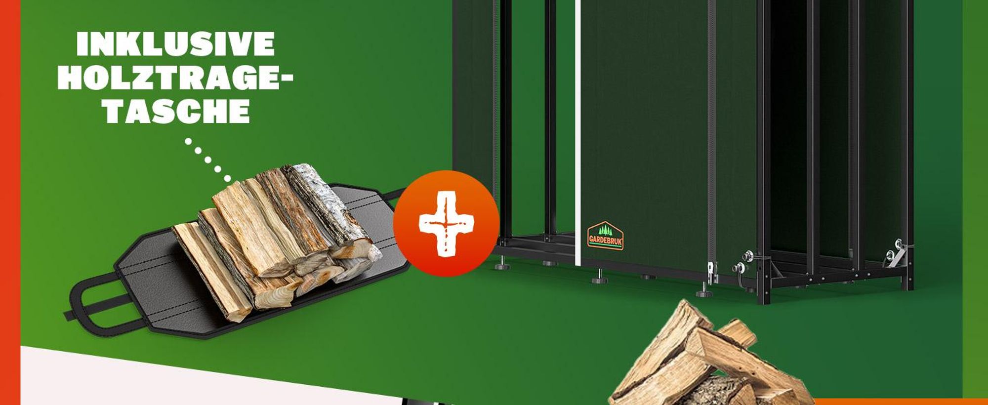 GARDEBRUK® Kaminholzregal XXL 198H x 163B x 70T cm