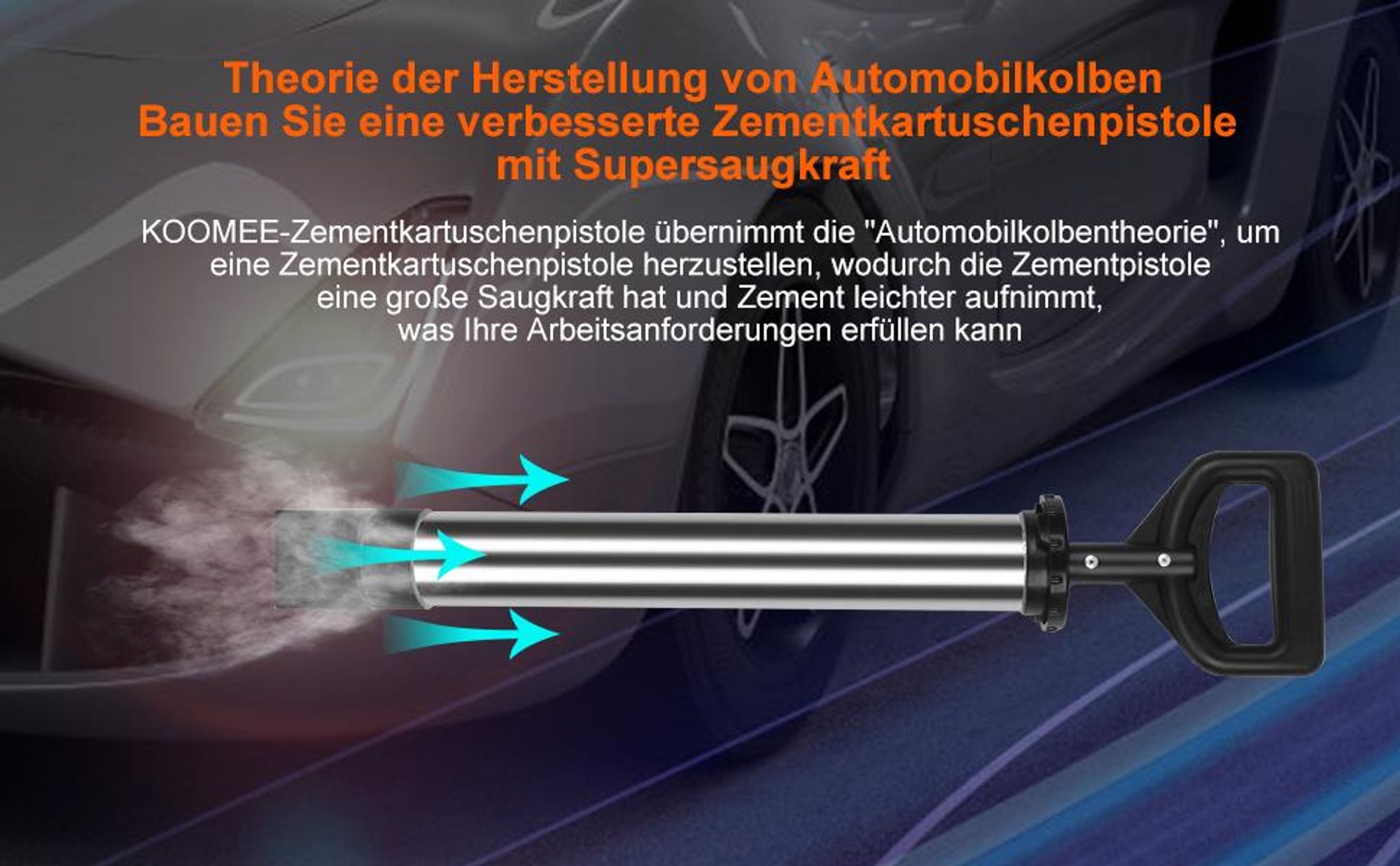 Fugenpistole für Mörtel, Edelstahl Mörtelspritze, Mörtelpresse für Fugenmassen Spachtel, Handmörtelpumpe, mit 5 Düsen
