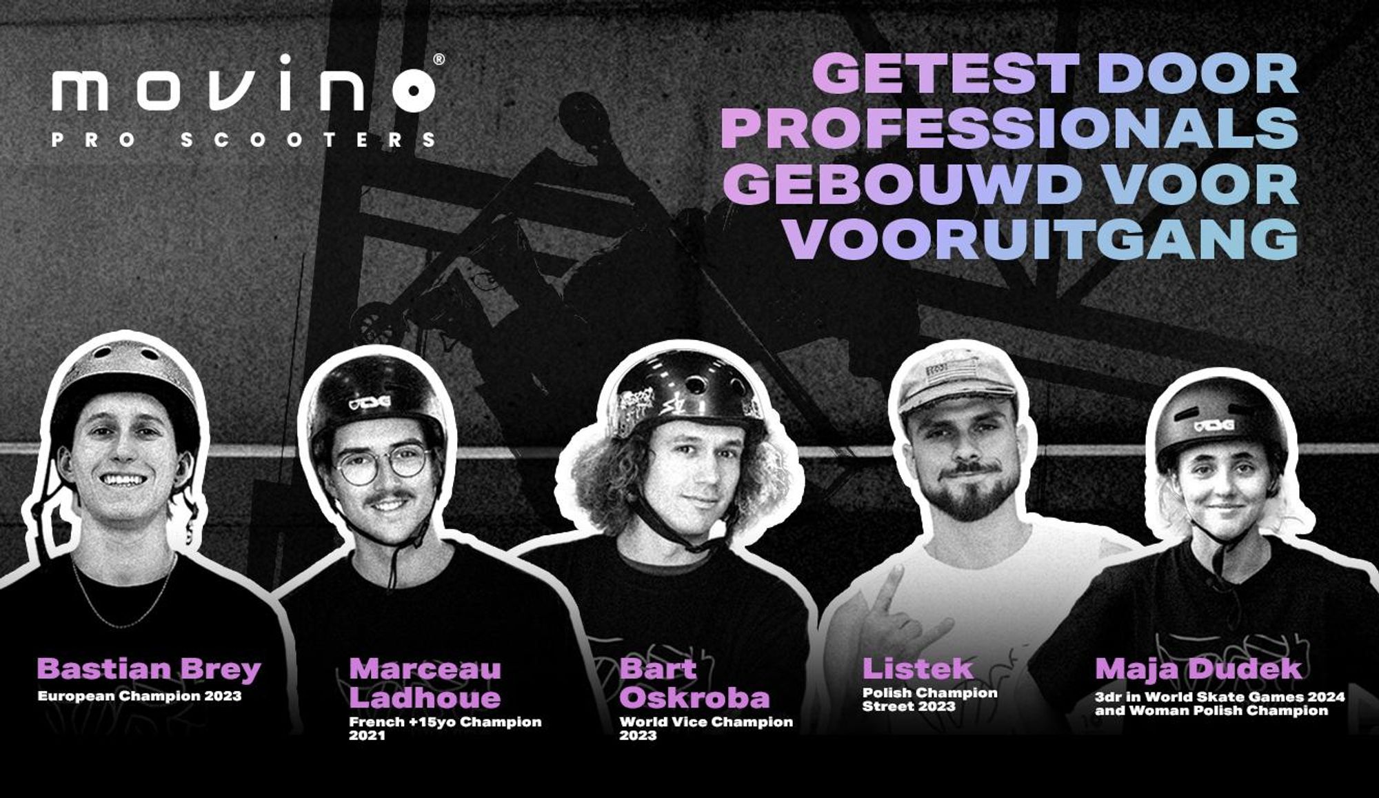 Stuntstep MOVINO GLIDE Skatepark licht 3,3kg ABEC-9 IHC