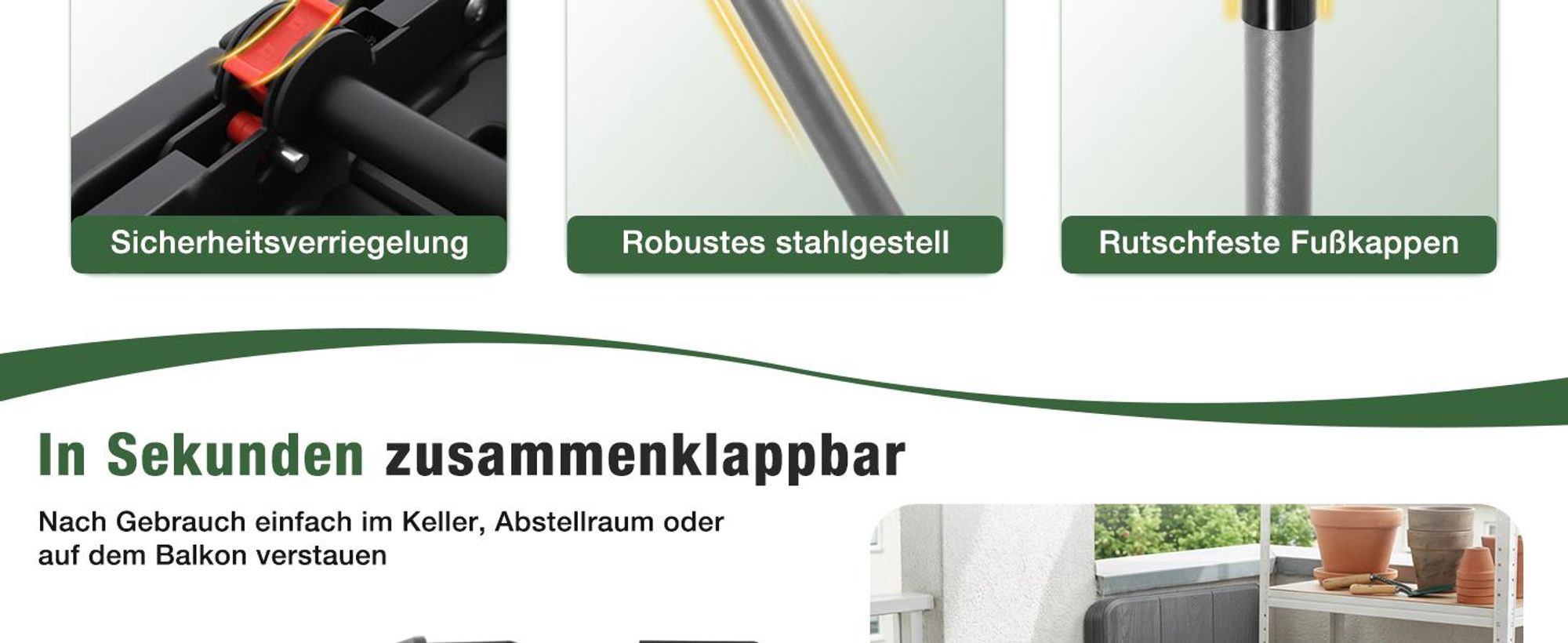 Sekey Gartentisch Klappbar Holz Optik Campingtisch Klapptisch 4 Personen