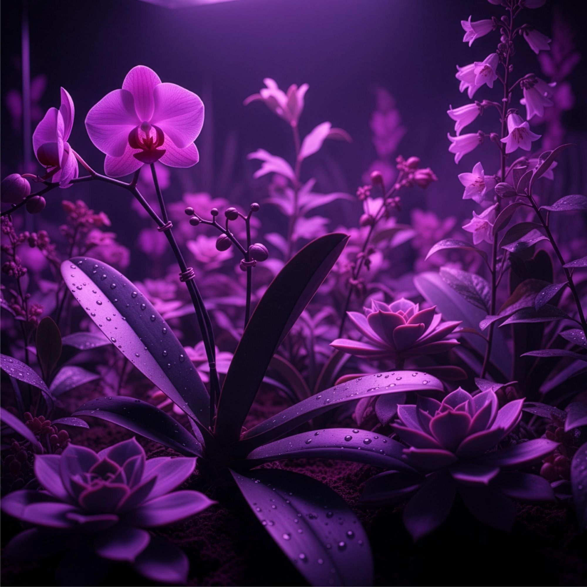 LED Pflanzenlampe 1000W Vollspektrum Panel, 225 LEDs Grow Light für Gemüse & Blumen, Ultra-Slim Pflanzenlicht 36W, EVI TECH UV LED Slim