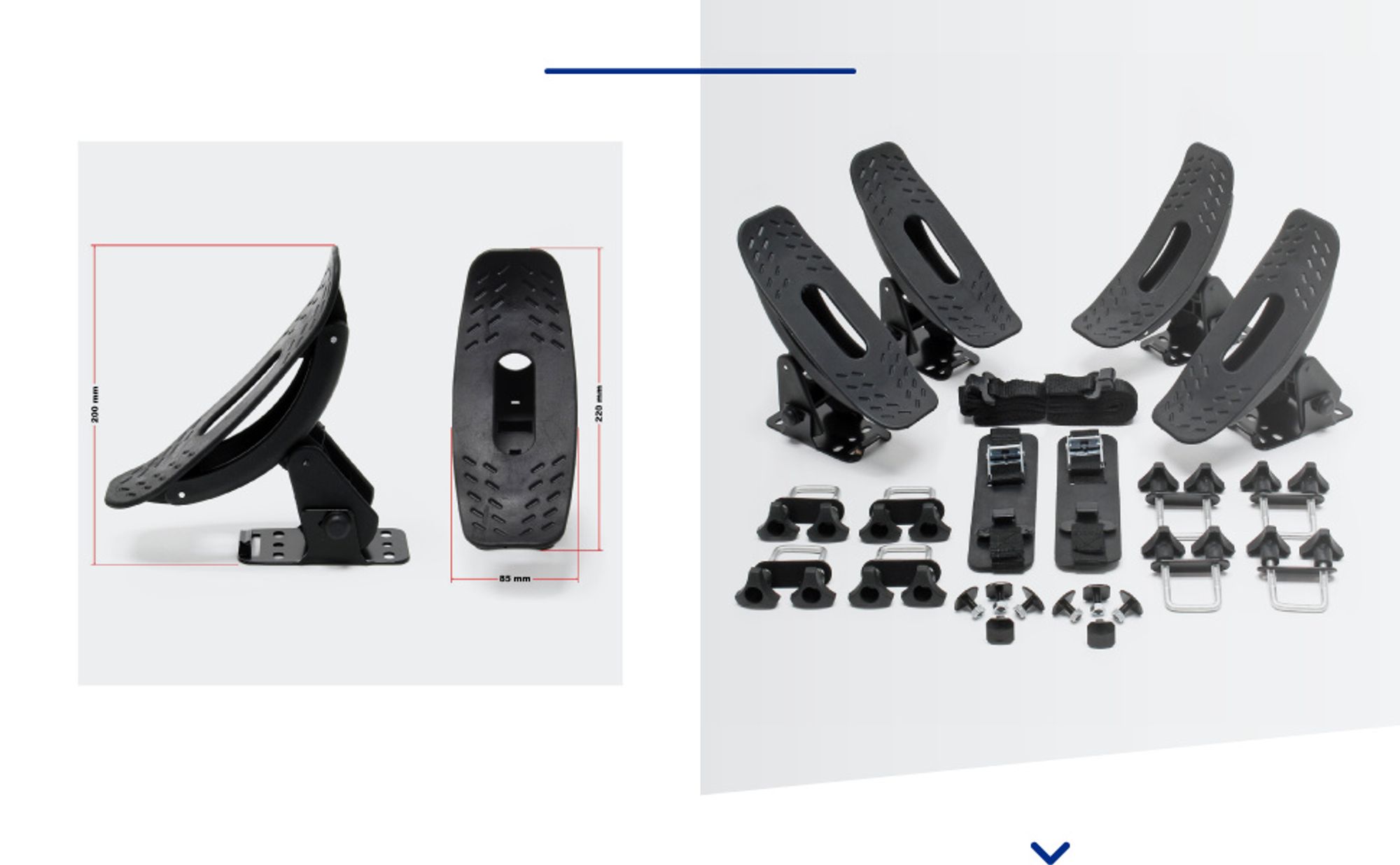 Wiltec Dachträger Set für Kajaks & SUP-Boards bis 70 kg 4 Stück, Boothalterung für Autodachträger, einfache Montage & verstellbarer Winkel, inkl. Befestigungsriemen