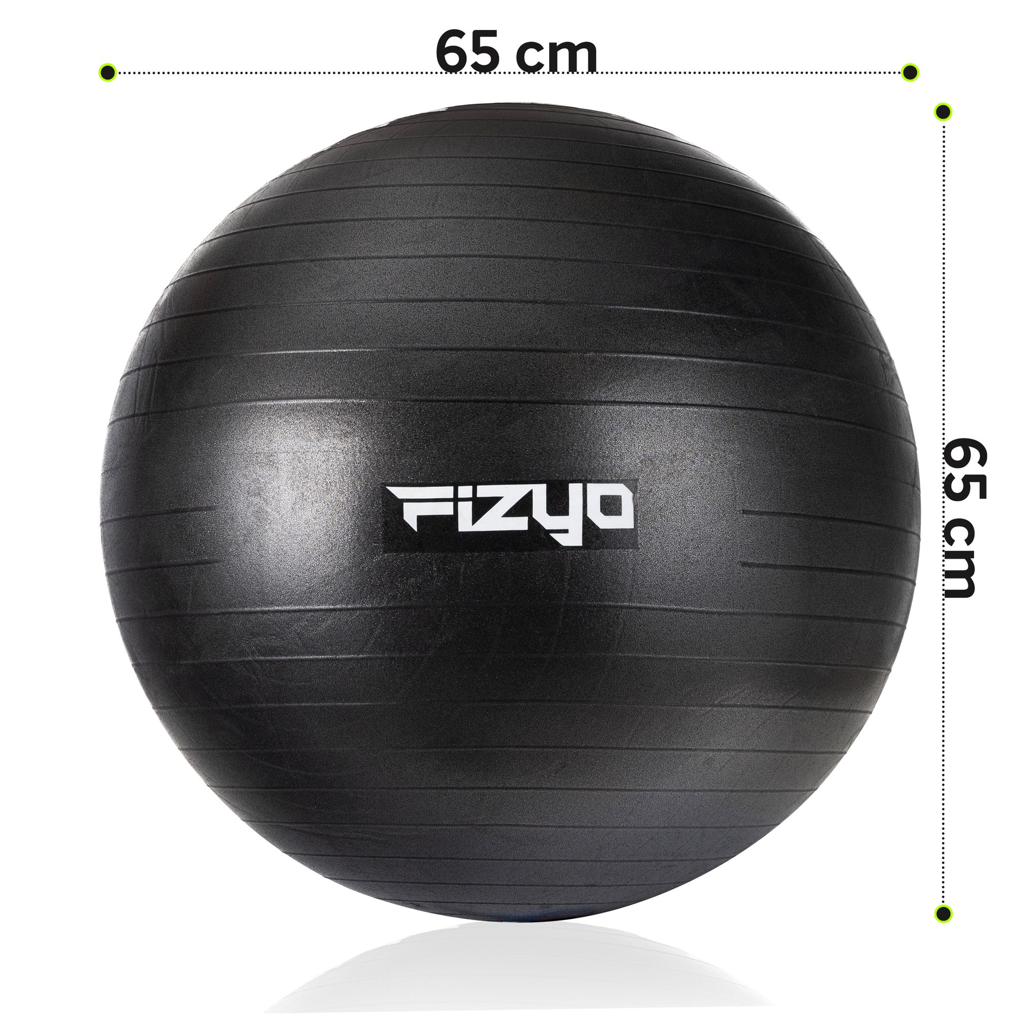 Piłka gimnastyczna FIZYO 65 cm na białym tle