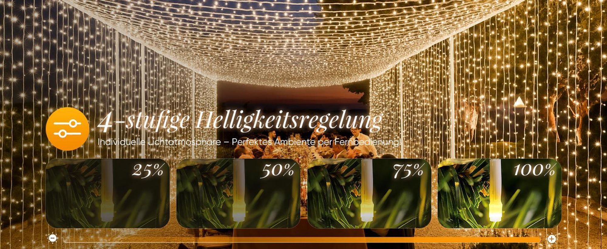 SALCAR 15m 220er LED Lichterkette Weihnachten, für Weihnachtsdeko Party Hochzeit, Transparente Kabel, Warmweiß