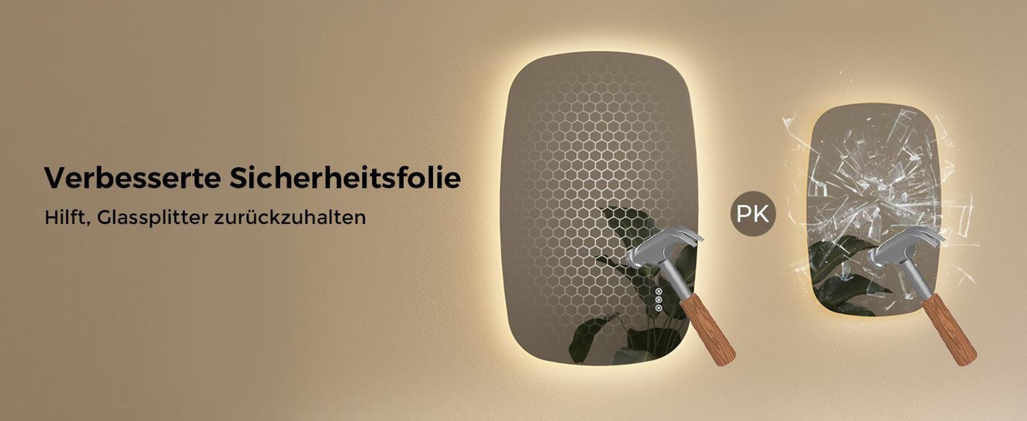 S'AFIELINA 80×50 cm Badspiegel mit Beleuchtung Oval LED spiegel mit Touch-Schalter, Dimmbar 3 Lichtfarbe Einstellbare, Beschlagfrei, Memory-Funktion