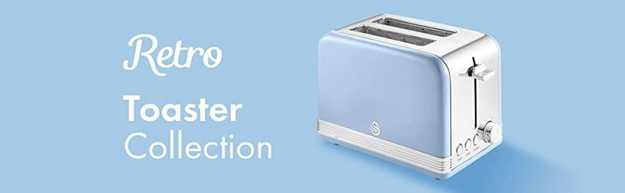 SWAN ST19010YELNEU Retro Toaster Breite Schlitze 2 Scheiben 3 Funktionen 6 Stufen Toasting, Vintage Gelb