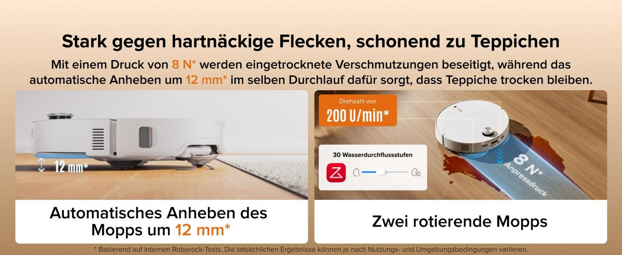 Roborock Qrevo Edge 2 Staubsauger Roboter, 25.000 Pa Saugroboter mit Wischfunktion, Wischmopp-Hebefunktion, 80 °C Moppwäsche mit heißem Wasser, Weiß