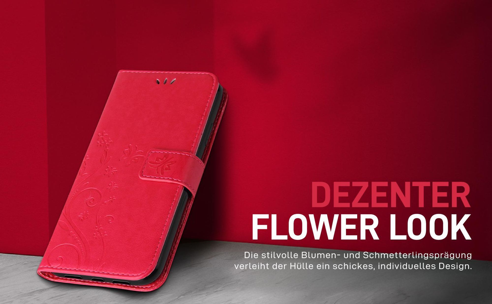 Schutzhülle in Rot für Xiaomi Redmi Note 15 Pro+ 5G mit Kartenfächern und Geldfach für den Alltag