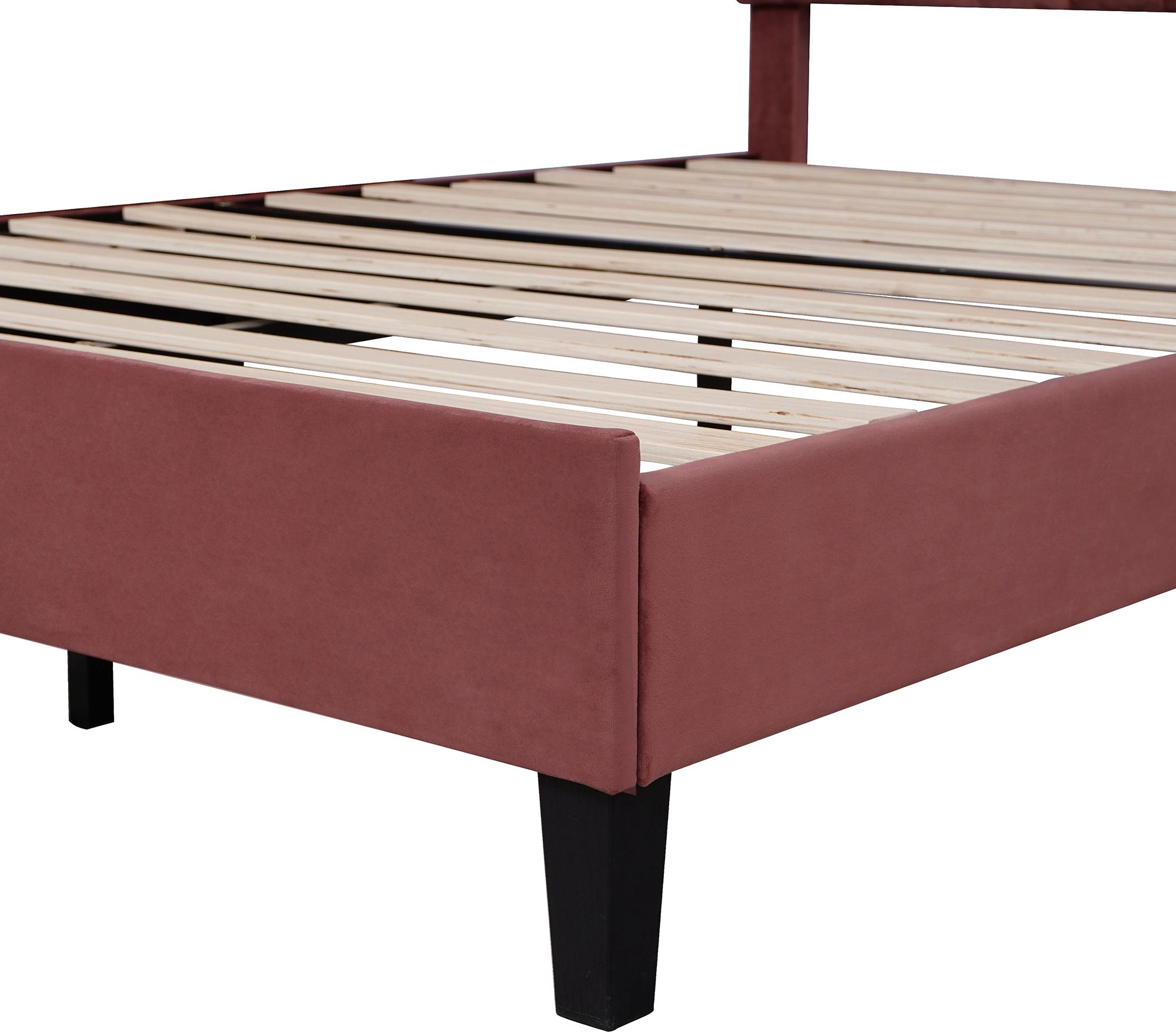 Flieks Polsterbett 140x200cm Samt mit Blumenform-Kopfteil und Lattenrost Doppelbett Kinderbett für Damen Kinder Jugend