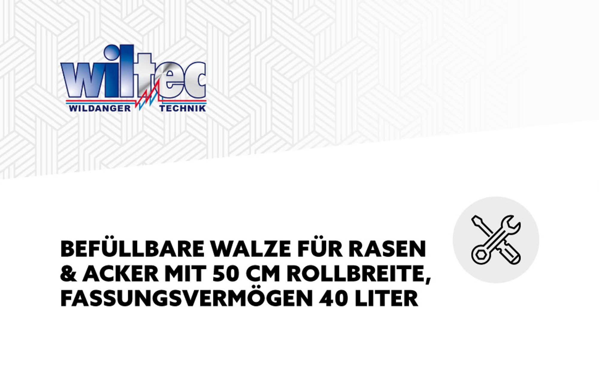 Wiltec Rasenwalze 32 x 50 cm mit Schmutzabstreifer, Gartenwalze mit 40 l Füllmenge, befüllbare Walze für Rasen mit 50 cm Rollbreite