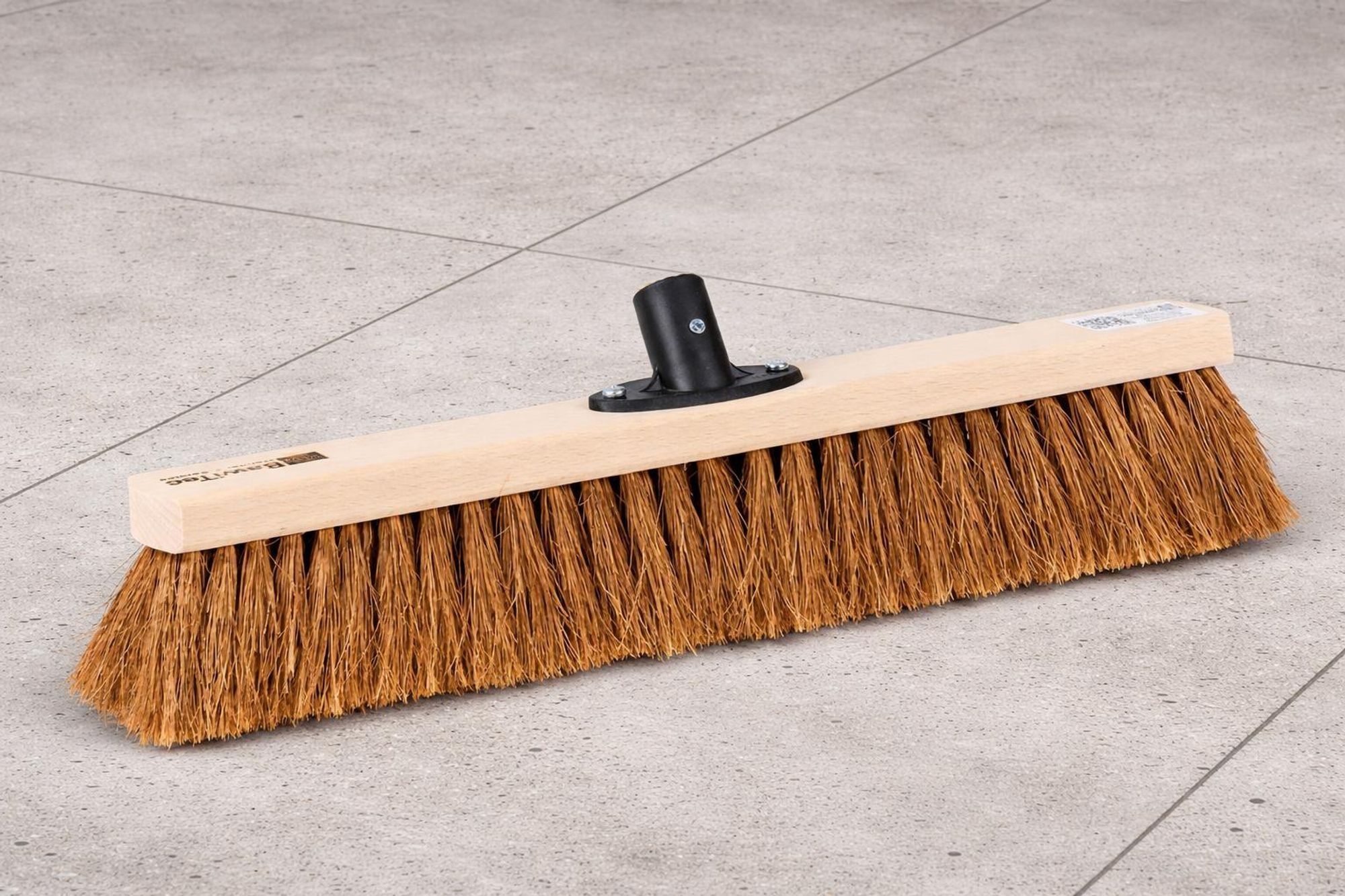 Kokosbesen 40cm Breit mit Kunststoffhalter Quickfix Naturfaser-Borsten Besen Kehrbesen ohne Stiel Handwerkerbesen