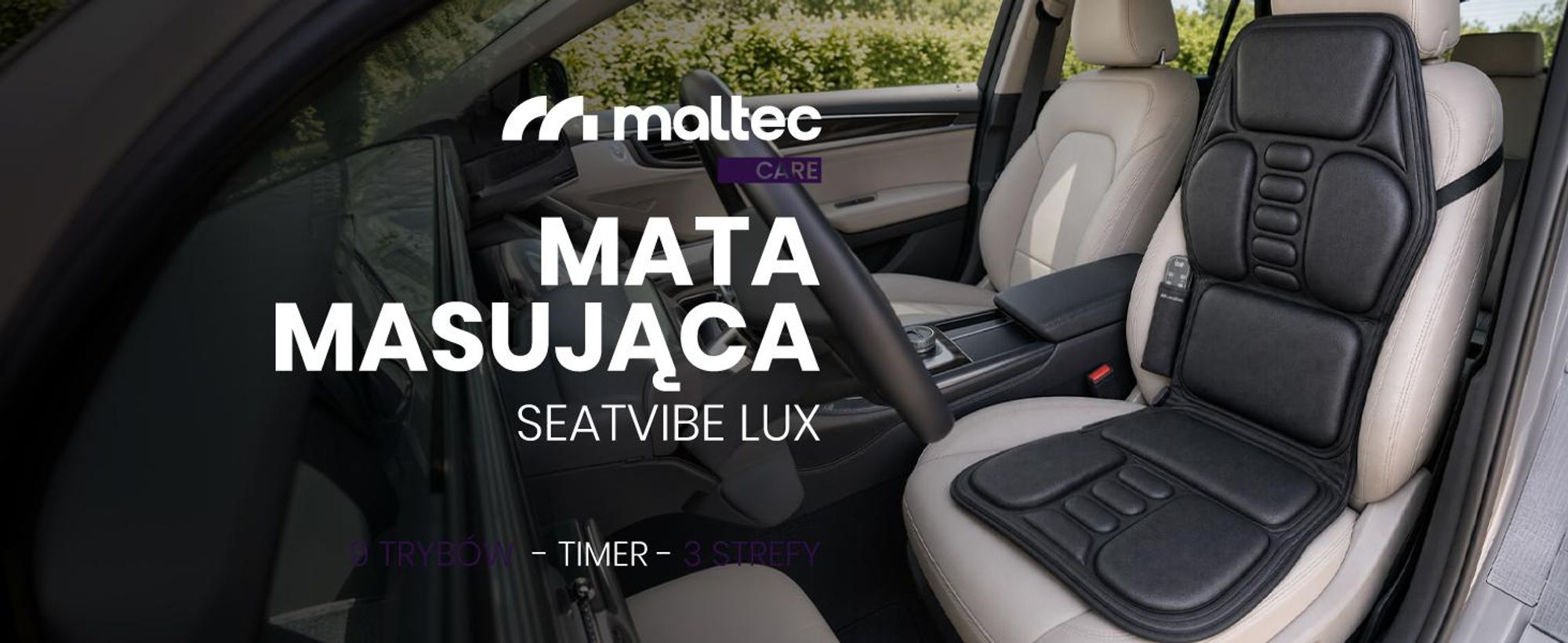 Mata Masująca do Masażu na Fotel Wibracyjna z Funkcją Grzania do Samochodu SeatVibe Lux