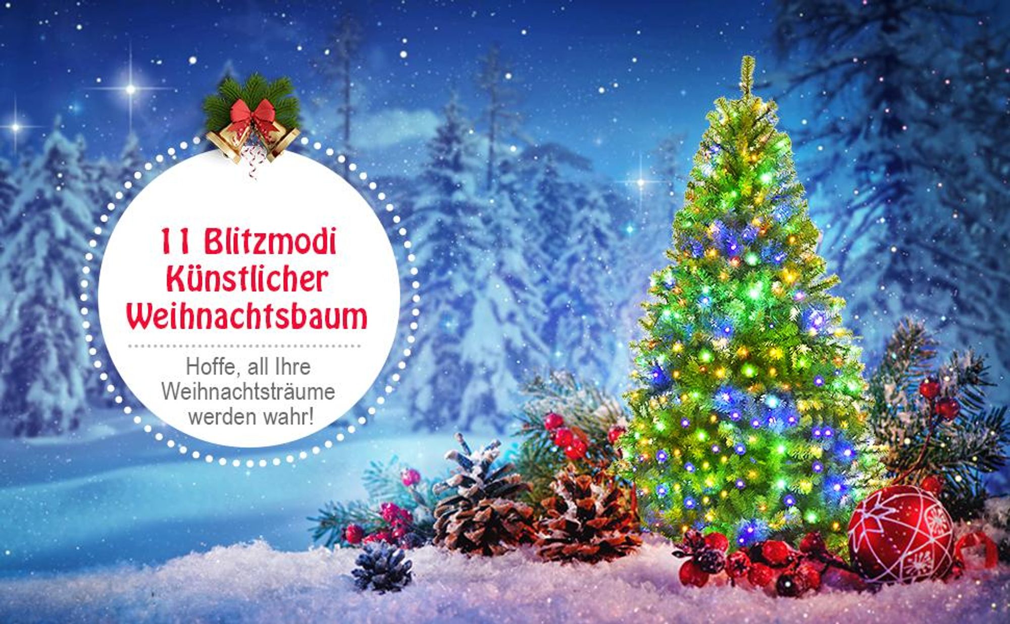 COSTWAY 180cm LED Künstlicher Weihnachtsbaum mit 1000 PVC Spitzen, 350 LED, 11 Lichtmodi, 5 Farbwechsel & Metallständer Tannenbaum Christbaum Grün
