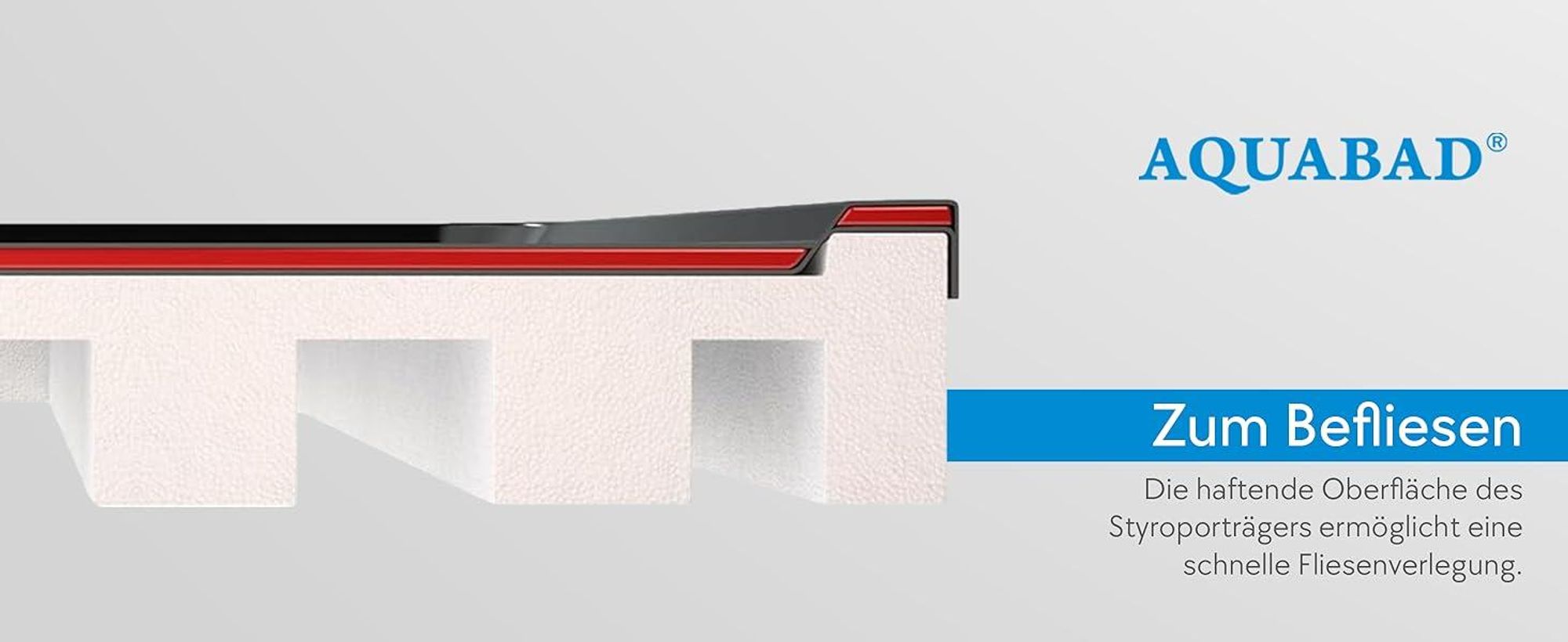 AQUABAD® Duschwanne Komplettset Basic Black Stone 80x100cm Rechteck inkl. Styroporträger und Ablaufgarnitur Alcadrain A49CR