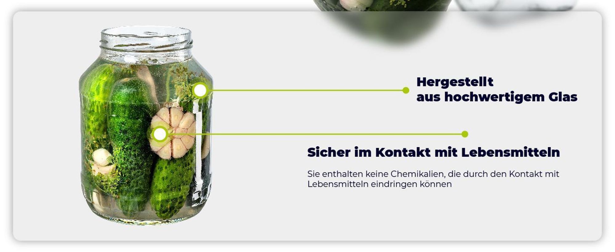KADAX Einmachgläser Ohne Deckel "Boro", Weckgläser, Einmachglas zum Einlegen, 89 mm, 1.7L, 12 Stück