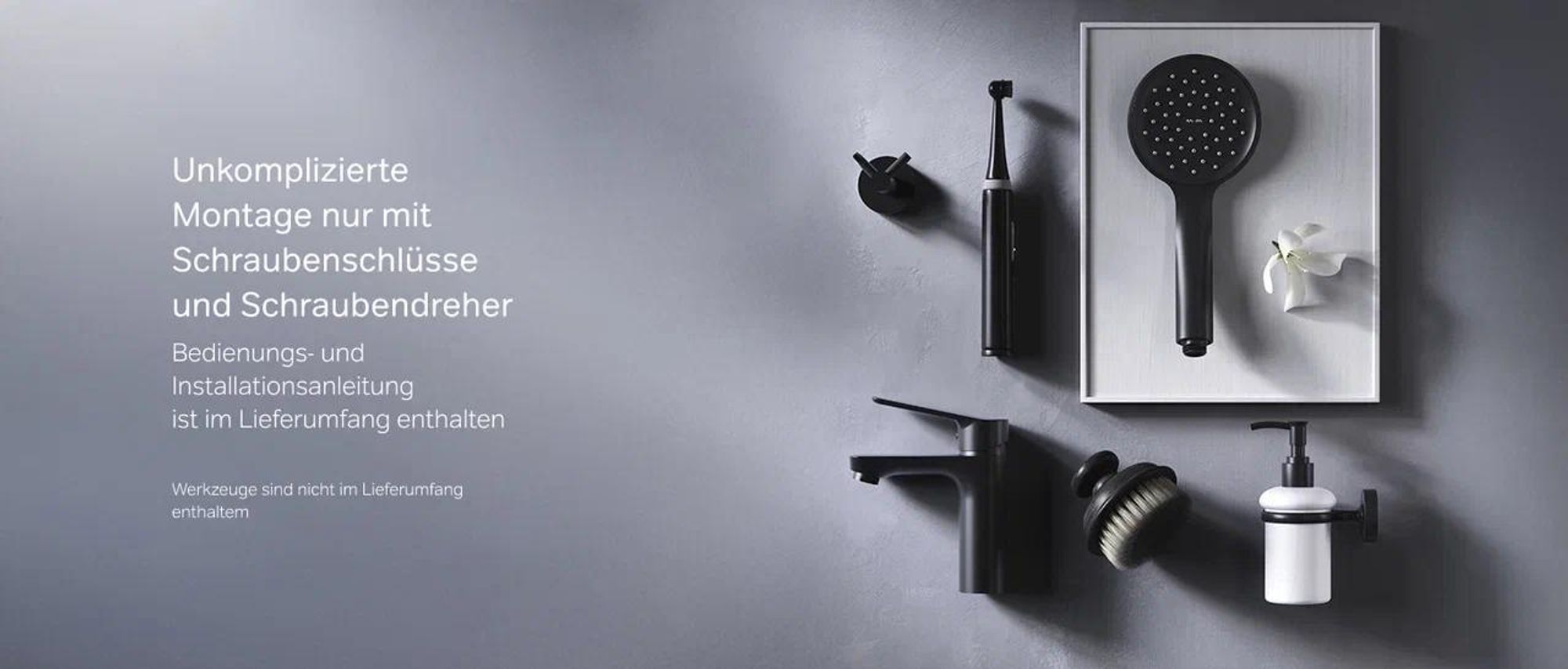 AM.PM Badarmatur mit Pop-Up Ablaufventil für Waschbecken Wasserhahn Bad Schwarz Waschtischarmatur mit Ablaufgarnitur Ventil Ablauf