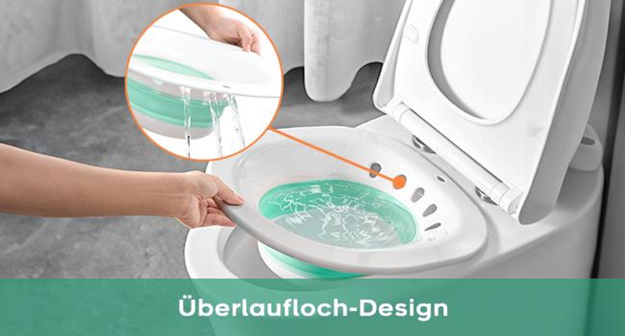 Bidet Einsatz, Faltbares Sitzbad für die Toilette, Tragbares Sitzbadewanne für Hämorrhoidenbehandlung, Wochenbettpflege, Schwangere